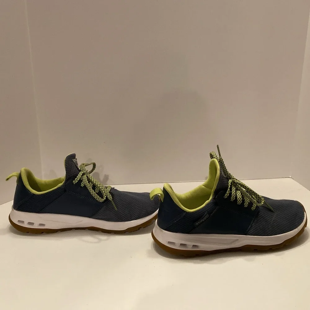 Columbia Men Sz 8 Tamiami PFG Boat Shoes Blue Green‎ BM0174 EUC